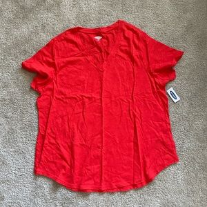 NWT Red V Neck